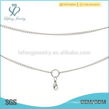 Shiny silver metal chains for neck chains,wholesale round locket necklace design